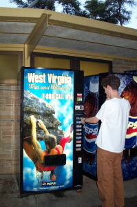 We missed the "Welcome to Virginia" sign, so the soda machine at the welcome center was our proof.